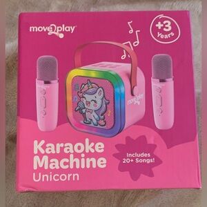 NIB Unicorn-Themed Portable Speaker - Pink w/ 2 microphones